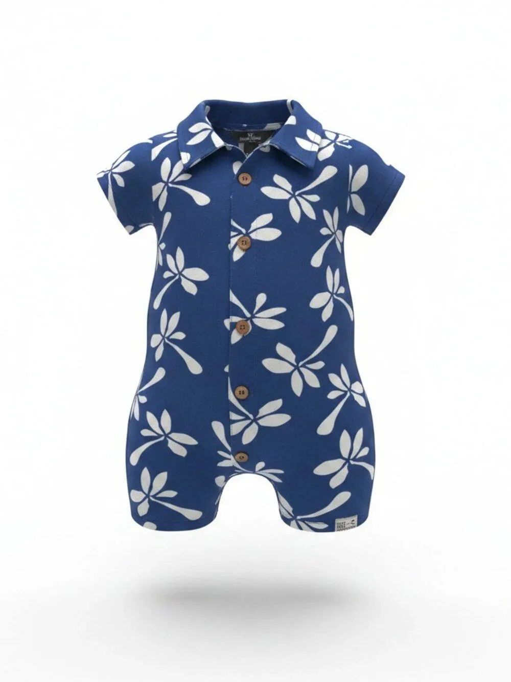 Eddie Bauer Baby Boys Tropical Print Button-Front Romper Size 6–9M